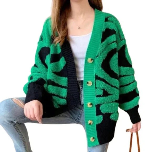 Plush Zebra Pattern Cardigan - Picture 3 of 4